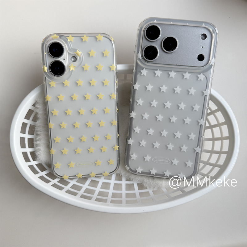 Yellow Phone Accessories - جراب هاتف كوري بتصميم نجوم صفراء