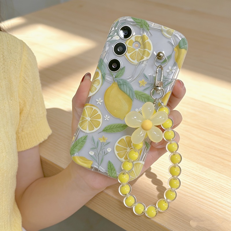 Yellow Phone Accessories - جراب هاتف بتصميم زهرة الليمون الأصفر