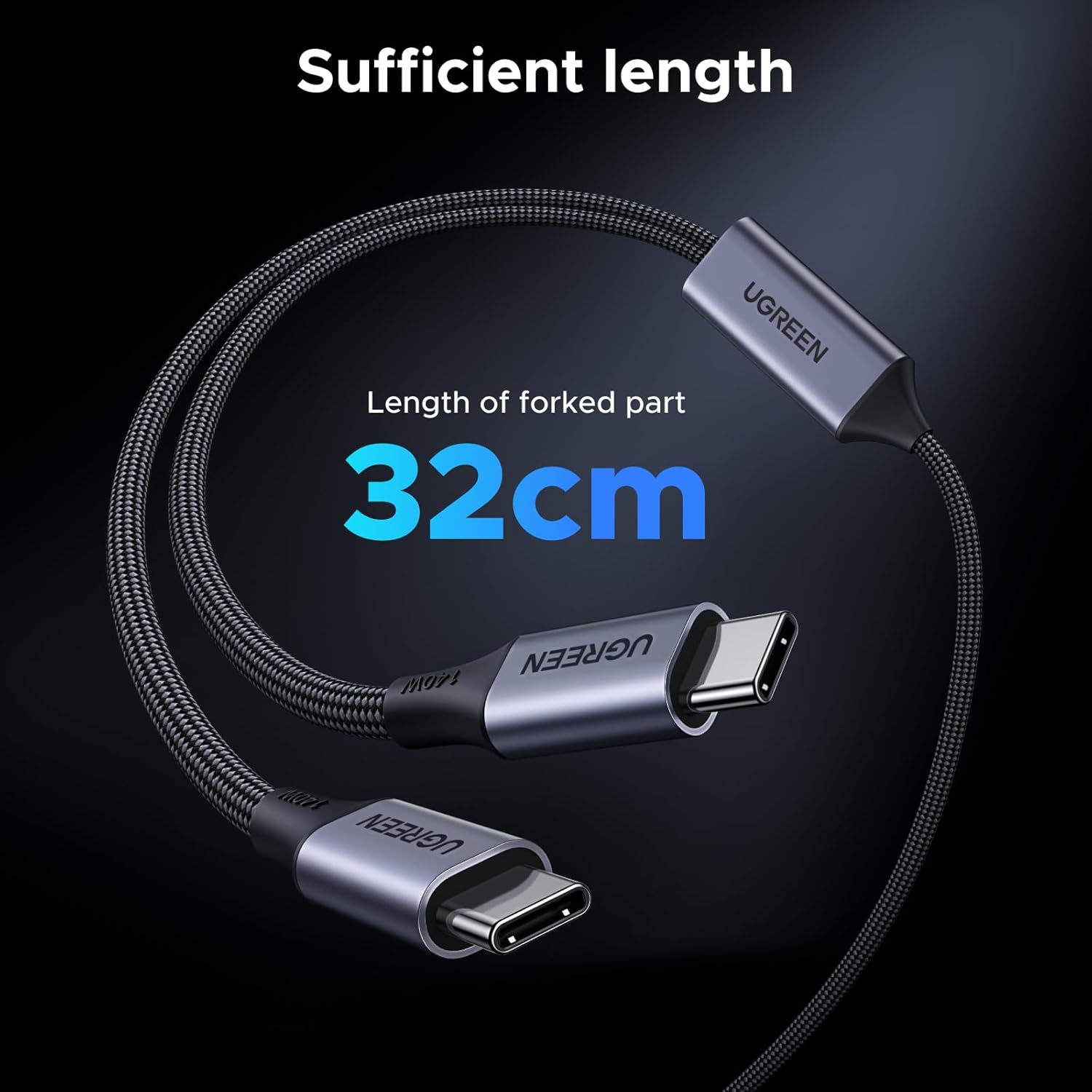Fast Charging Cable - كابل UGREEN 140 وات USB C،