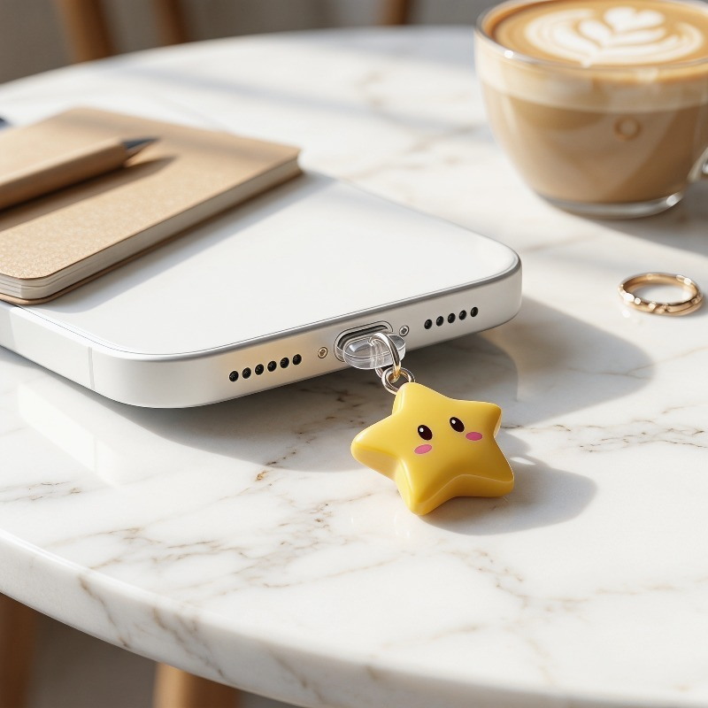 سدادة غبار للهاتف بتصميم نجمة  - مراجعة Yellow Phone Accessories وسعره