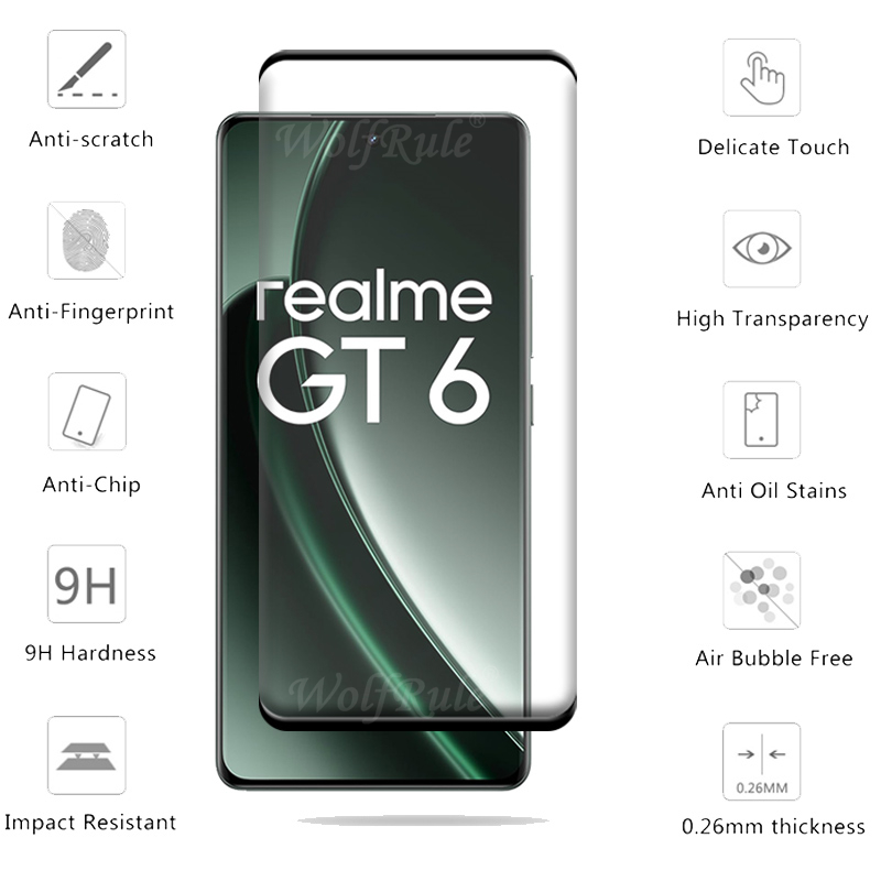 واقي شاشة من الزجاج المقسى 6 ف - مراجعة Realme Gt 6 وسعره