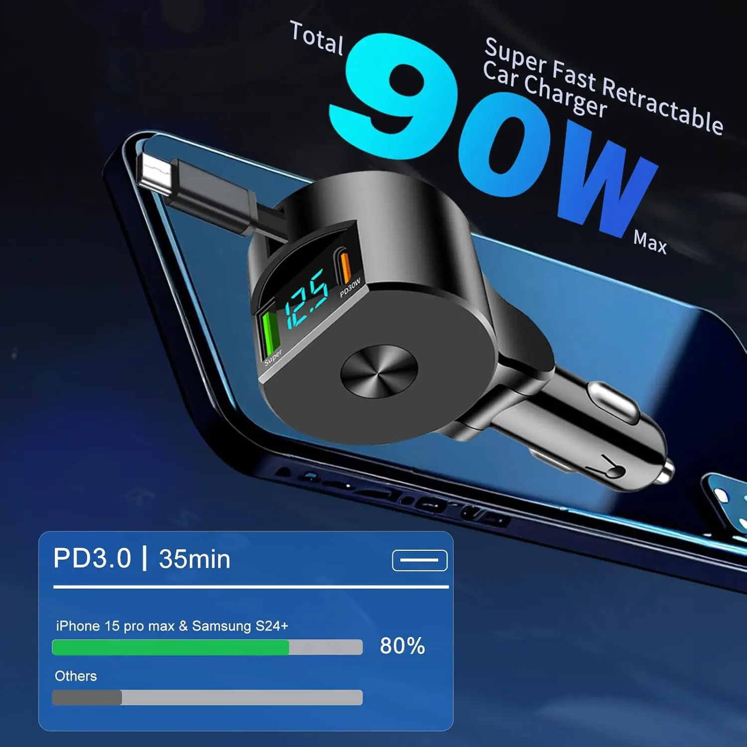 شاحن سيارة قابل للسحب 3 في 1،  - مراجعة Fast Charging Cable وسعره
